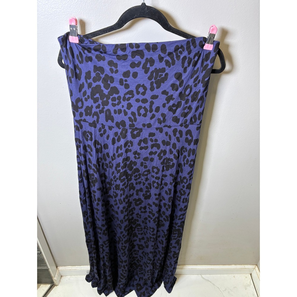 Mudd Purple Black Leopard Print Convertible Maxi Dress Skirt XL NWT Strapless